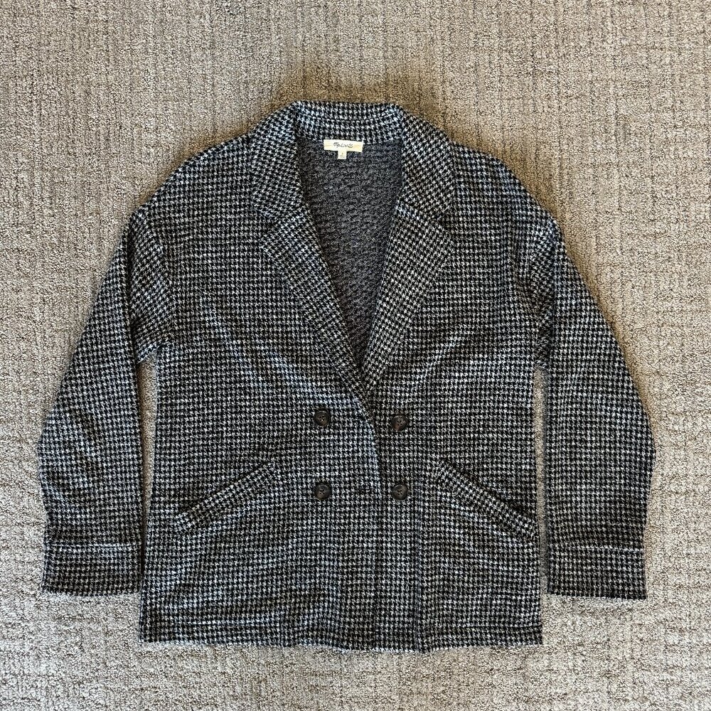 MADEWELL Brushed Knit Redford Blazer in Houndstooth Check